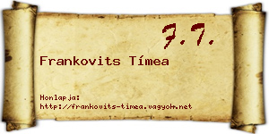 Frankovits Tímea névjegykártya