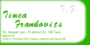 timea frankovits business card